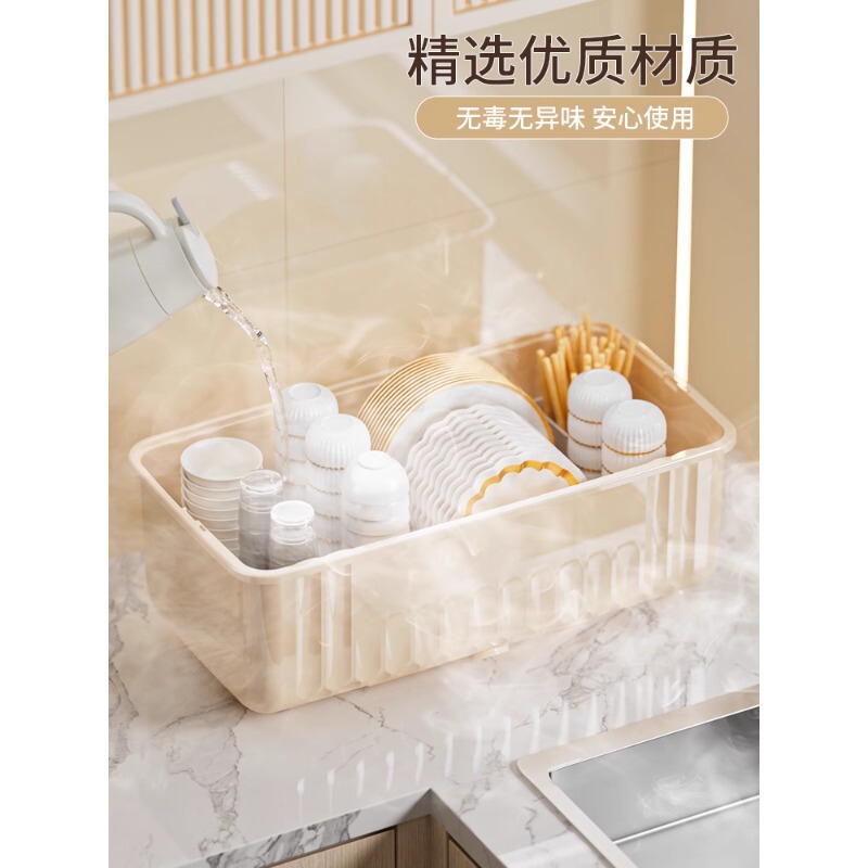 食器収納ボックス、食器収納ラック、キッチン食器、家庭用防塵収納ラック、蓋付き排水ボウルキャビネット|undefined