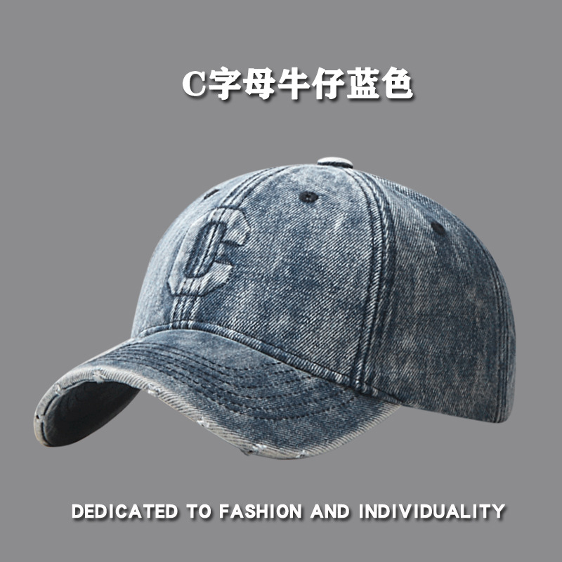 Cuatro estaciones de sombreros de béisbol de vaqueros suaves, sombreros retro lavados con agua, sombreros de cara, sombreros casuales, sombreros de boca de pato.