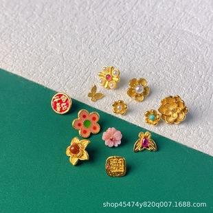 s925�ŷ��y�24k������~���Ƕ�ʌ�С������������diy�ֹ�����