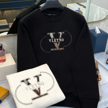 欧洲站高端卫衣男潮牌字母烫钻套头上衣秋冬新款名牌长袖体恤衫男