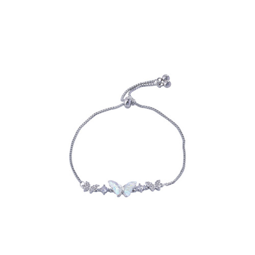 Light luxury niche micro-embellished delicate bow bracelet for women ins fashion versatile temperament creative pull-out bracelet bracelet