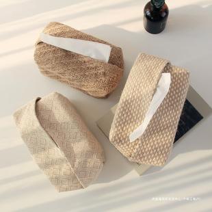 Japanese Simple Tissue Cover for Home Living Room B&B Cotton and Linen Tissue Box Car Creative Tissue Box Ins