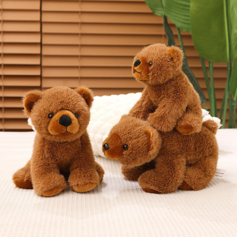 Oso polar de peluche realista transfronterizo, muñeco de oso blanco y oso marrón, muñeco de confort para niños, regalo de cumpleaños.