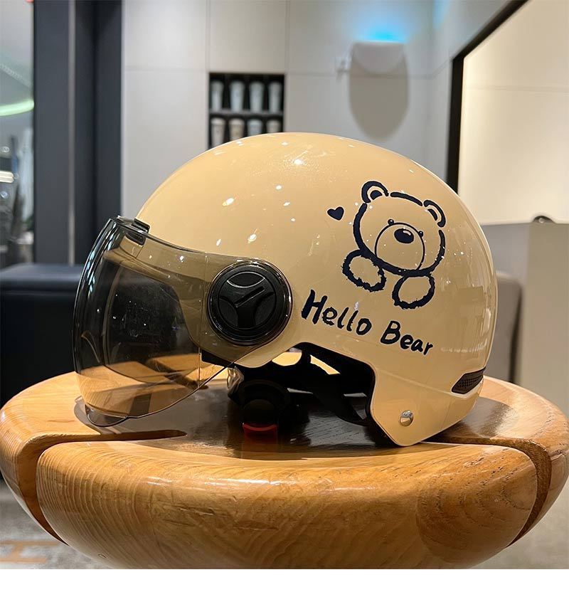 Cute Bear Electric Motorcycle Helmet 3C Certified