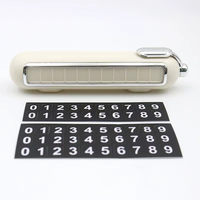 Nömrəli dayanma kartı for cars, in-car phone number - light-luxury-off-white-parking-sign