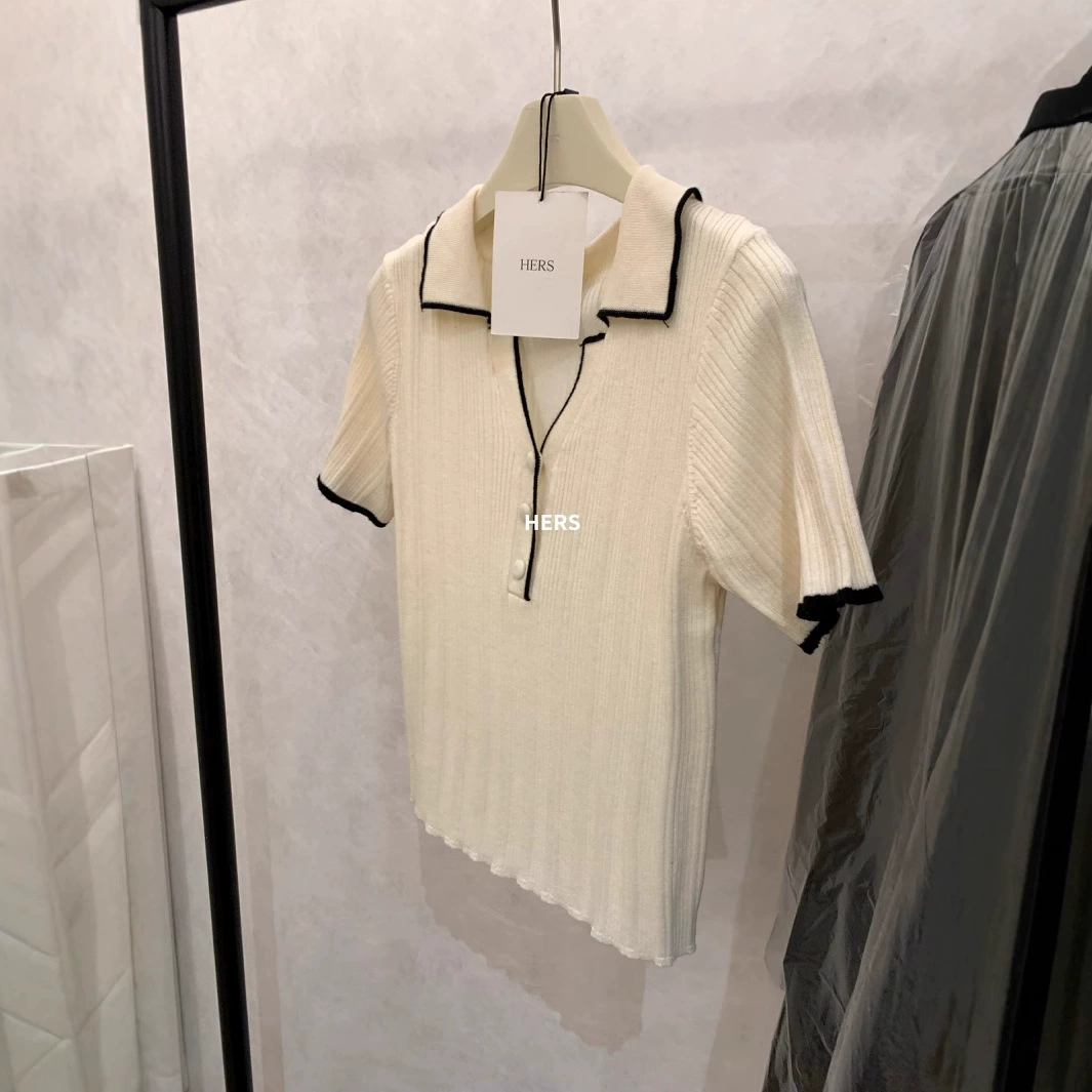 Spring women's goods, fitted knitted sweater, V-neckline