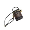 Large bucket bag V flower dark brown