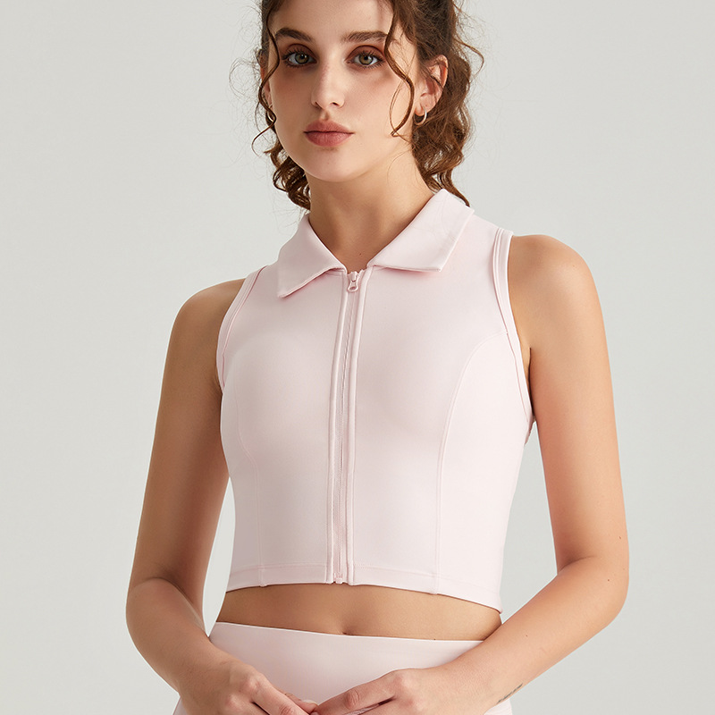 LAHN camisa deportiva para mujeres acondicionamiento físico rápido secado sin mangas con tapa fija copa ropa de yoga delgada chaleco de tenis exterior