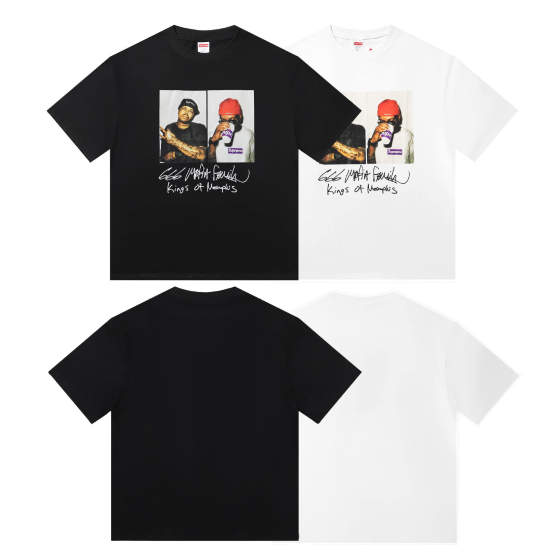 New European and American trend cotton round neck T-shirt English logo men's and women's loose version T-shirt couples short sleeve tee