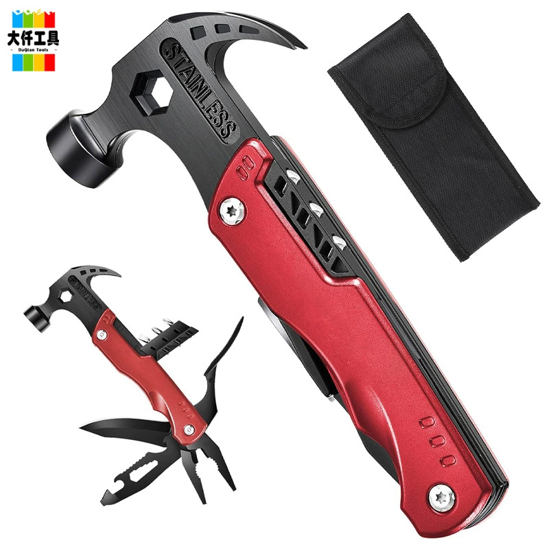 Открытый кемпинг кемпинг оборудование инструмент многофункциональный рог молоток плоскогубцы складной нож комбинация Amazon трансграничный взрыв