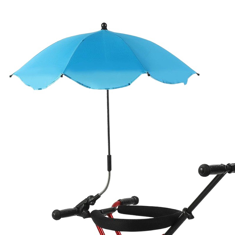 Cochecito paraguas cochecito de bebé paraguas niños sombrilla a prueba de rayos UV caminando bebé artefacto paraguas niños paraguas de sol pegamento plateado