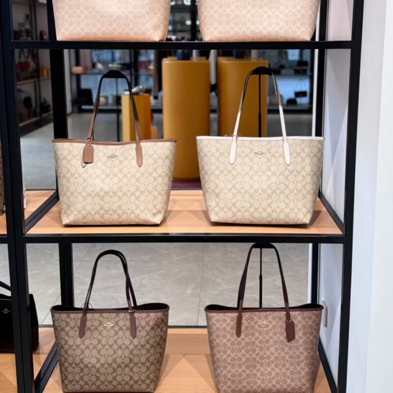 2026 New Model Coach C High-End Version City33 Double-Sided Tote Bag Large Capacity Shoulder Handbag Shopping Bag