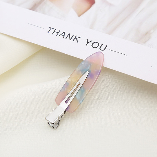 Korean style acetic acid hair clip female internet celebrity 2024 new style hair clip makeup bangs clip split hair clip duckbill clip wholesale 