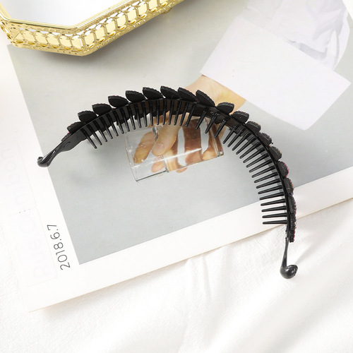 Marble hair accessories rhinestone olive leaf hair curler headwear women's hair clip professional flower hairpin twist clip full diamond ponytail clip