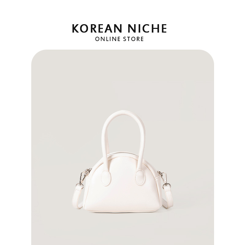 Nuova borsa a tracolla singola lucida con texture di design di nicchia coreano per le donne, mini bowling portatile semplice e versatile_voghion.com