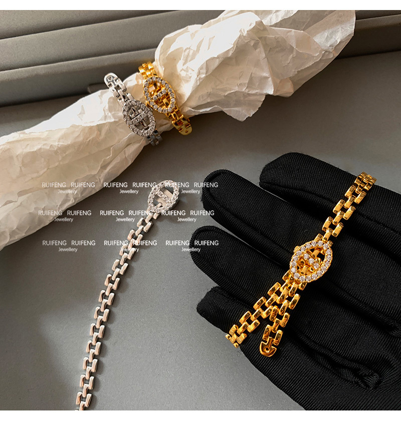 Geometric Pattern Retro French Style Simple Style Geometric Brass Bracelets In Bulk