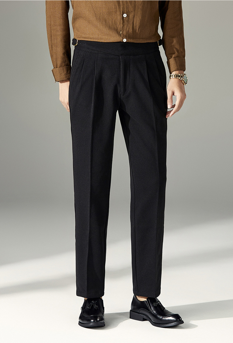 Mens Vintage Gurkha Pants High Waist Straight Naples Trousers