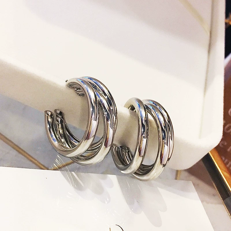 Earrings silver‑needle, simple elegant designs, lightweight, multiple styles and colors