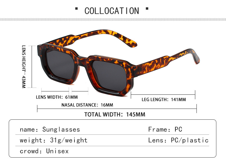 Classic Style Streetwear Solid Color Leopard PC UV400 Protection Square Full Frame Women's Sunglasses display picture 5