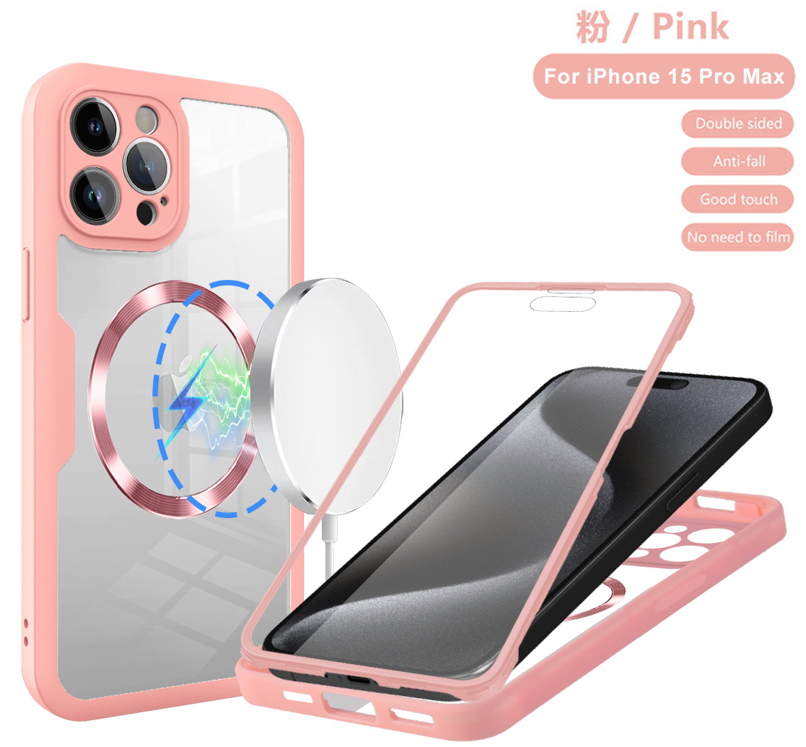 Qicai manyetik emişli iPhone 16 Pro telefon kılıfı Apple 15 kabuk filmi hepsi bir arada tam kapsamlı 14pm düşmeye karşı dayanıklı 16e