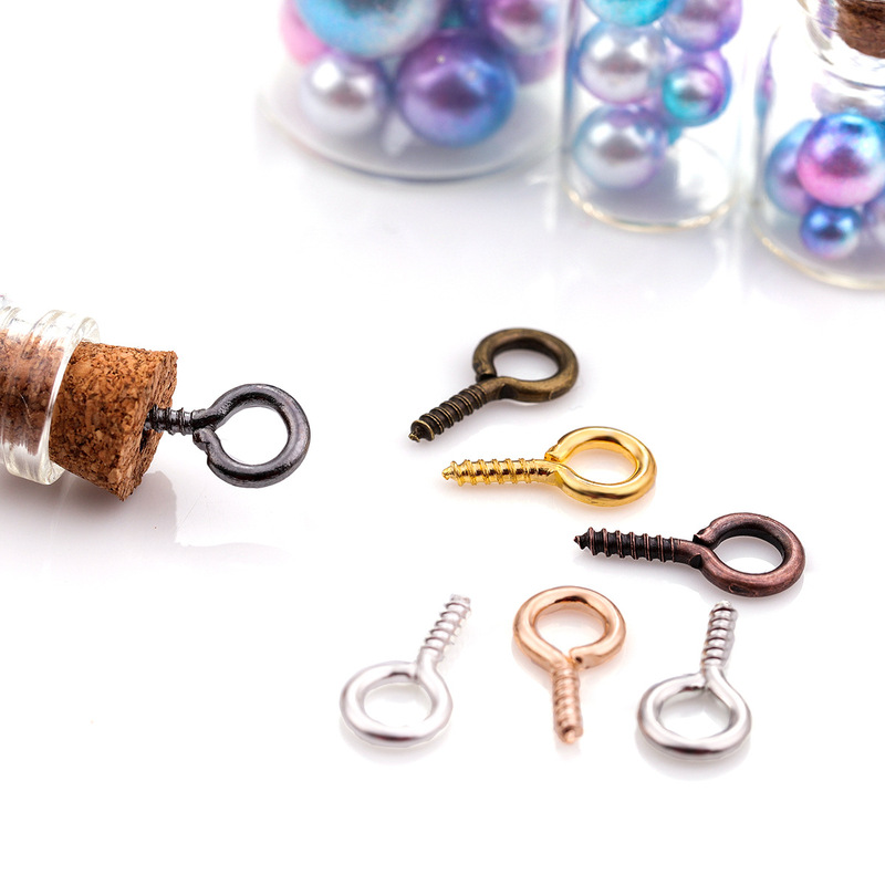 sheep's eye screw horn round head hanging ring self-tapping thread nail small hook pendant diy handmade jewelry metal accessories