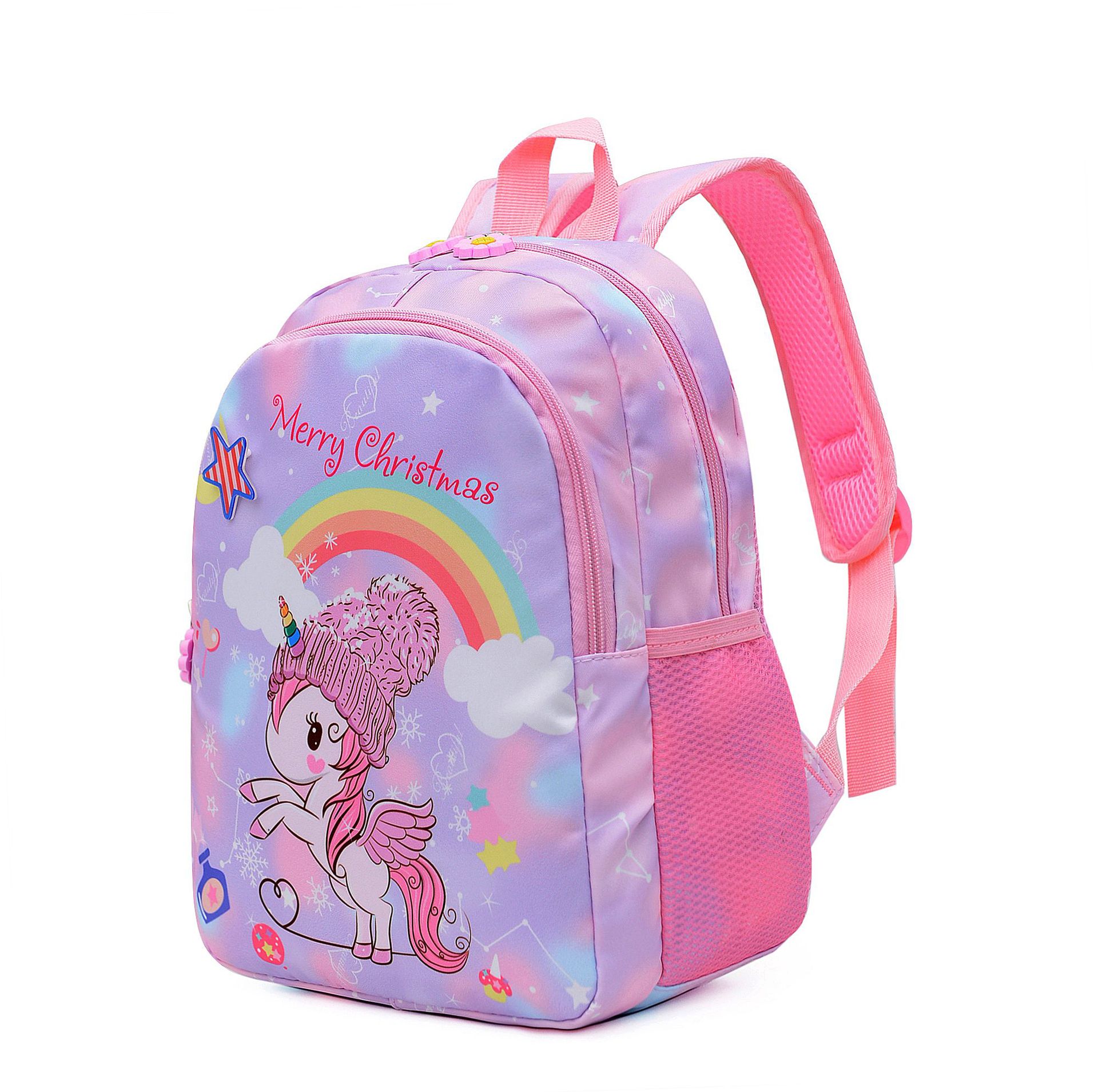 De los niños mochila kindergarten Pequeño medio y gran clase ligera reducción de Carga Protección la columna vertebral dibujos animados unicornio