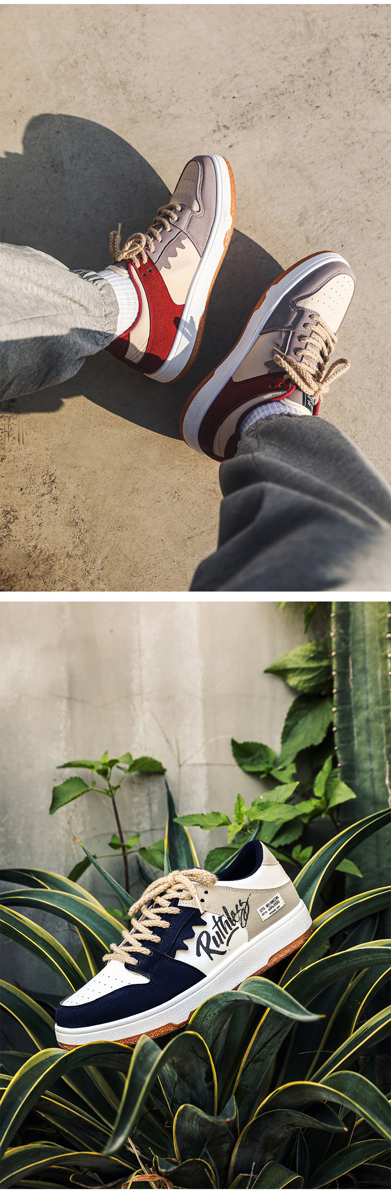 Chaussures de skate graffiti de niche de printemps 2025 pour hommes, version coréenne de la tendance, chaussures de sport décontractées à coutures rétro, chaussures pour hommes_voghion.com