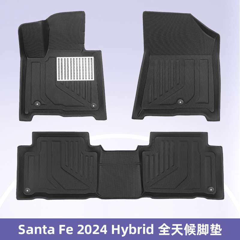 Para Hyundai Santa Fe 2024 híbrido 3D todo el tiempo material XPE almohadilla de piso interior