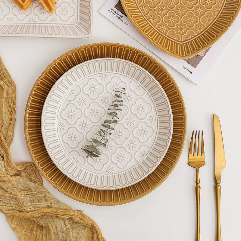 Ceramic retro tableware, set for home use, wholesale