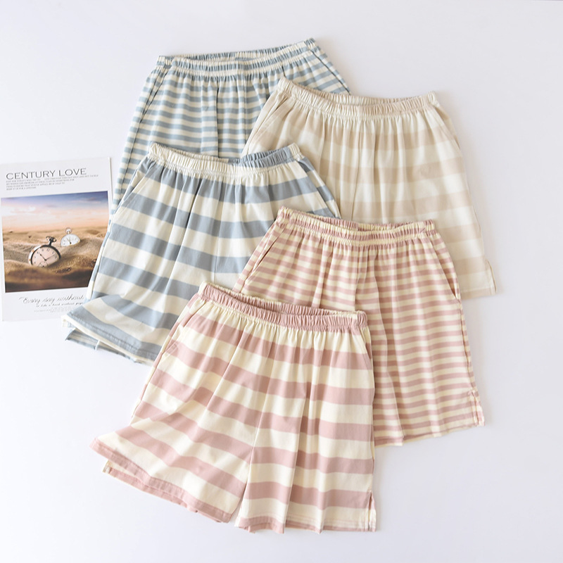 女夏季宽松外穿短裤女士大码睡裤薄款女士棉休闲家居裤