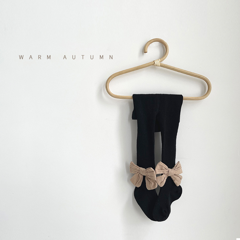 21 nuevas niñas polainas de algodón peinado primavera y otoño neto rojo princesa coreana arco grande desgaste exterior pantimedias los niños