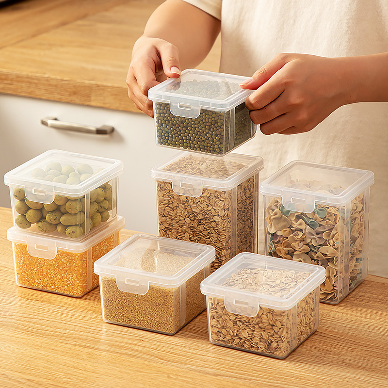 Grain Storage Tank Plastic Compartment Storage Tank Kitchen Household Food Sealed Bean Storage Box