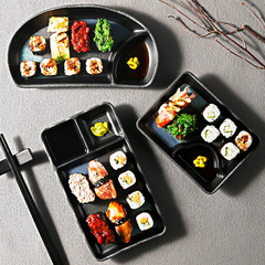 Japanese-style restaurant sushi dishes melamine imitated porcelain hot pot restaurant barbecue restaurant square two-grid three-grid snack trays