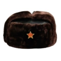 Black Leather 175g Red Brown Velvet Sickle and Five-Pointed Star