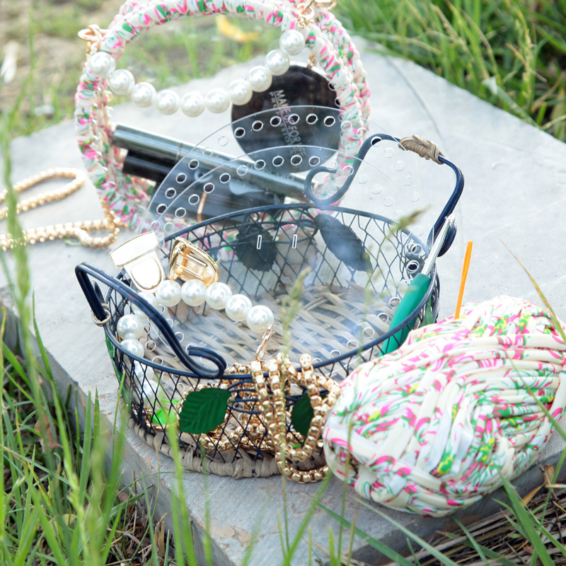 泫雅同款编织包亚克力透明包包布条线手工编织钩针毛线diy材料包