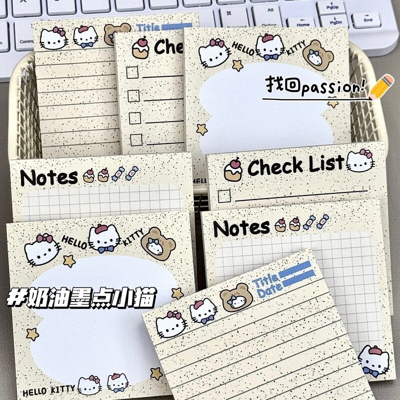 Cute and Simple Ink Dot Kt Sticky Notes for Students with High Aesthetic Appeal, Cartoon Style, Convenient for Ins