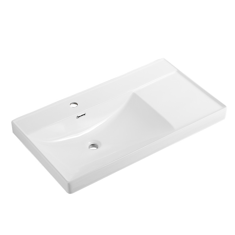 Lavabo de cerámica integrado semiempotrado lavabo de baño lavabo individual lavabo de gabinete de baño lavabo de mesa lavabo medio