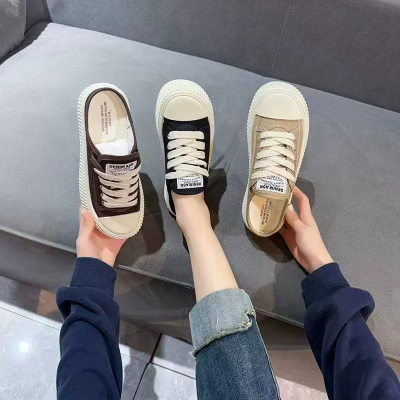 Модные женские шлепанцы без спинки весна 2025, универсальные, дышащие, плоские, на толстой подошве, повседневные спортивные кроссовки, дропшипинг