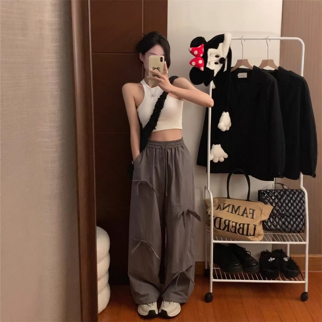 2026 nuevos pantalones casuales sueltos de moda coreana pantalones versátiles de verano delgados pantalones de piernas largas