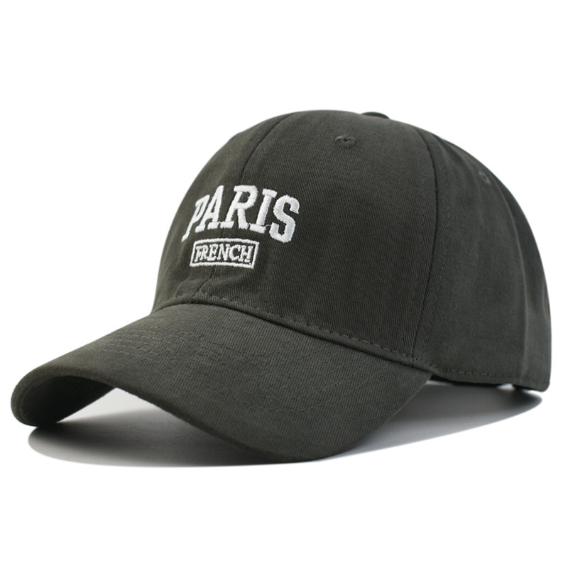 韩版刺绣PARIS磨毛棒球帽时尚潮流百搭情侣帽子户外显脸小遮阳帽|undefined