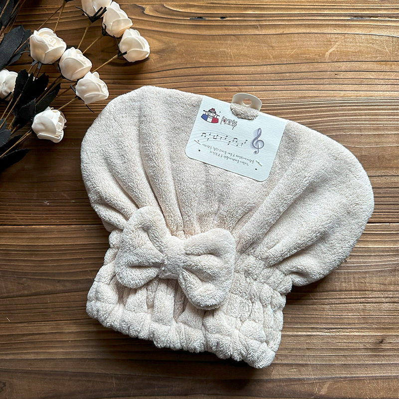 Korean Drying Super Coral Fleece Princess Hat Long Hair Women Absorbent Quick-Dry Head Wrap Maternity Shower Cap_voghion.com
