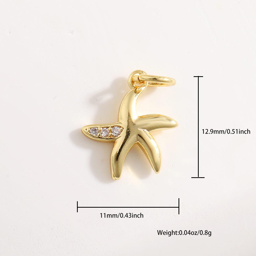 2g Weight Pendant Jewelry Making Type DIY Jewelry Accessories Classification 1 Piece Quantity Copper Material Scallop, Starfish, Conch Pattern All Seasons Season Plating Design Retro, Classic Style Style 1 Piece Copper Scallop Starfish Conch Pendant DIY Jewelry Accessories 32
