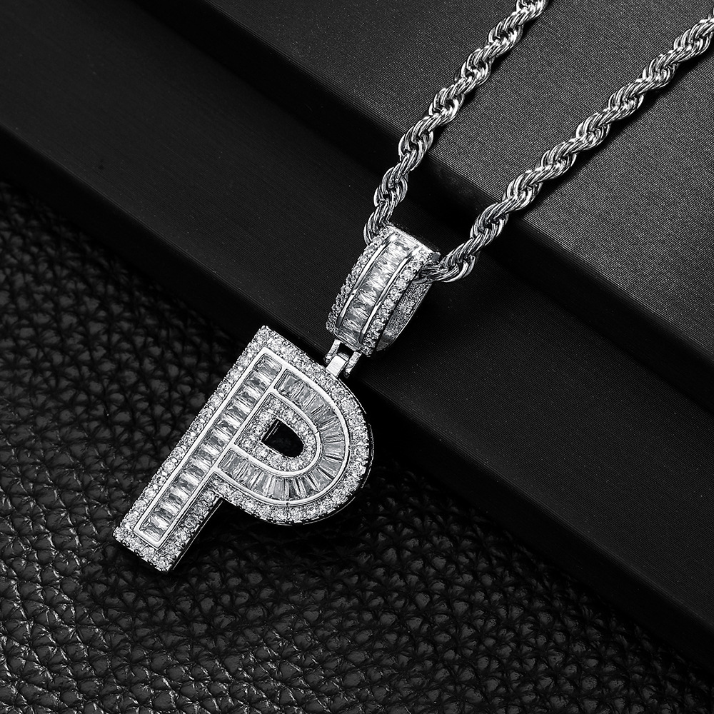 Hip-hop cross-border colgante de letras azúcar de cristal collar de zircon explosión ins joyería personalizada nicho diseño colgante para hombres y mujeres