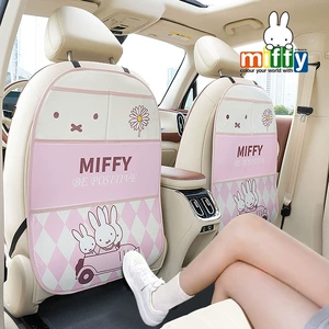Miffy çəhrayı avtomobil oturacağının arxası üçün dəri qoruyucu yastıq