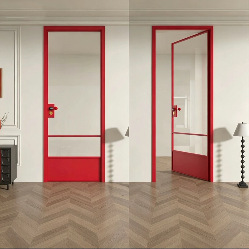 French-style vintage red shop door, wrought iron glass door, bathroom door, kitchen sliding door, American-style bedroom door, sliding door French-style vintage red shop door, wrought iron glass door, bathroom door, kitchen sliding door, American-style bedroom door, sliding door