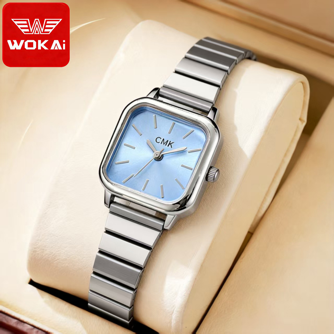 Cross-Border Square Bamboo Steel Strap Women's Watch, Minimalist Style, Small Dial, Female Student Quartz Watch Wholesale