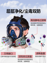 噴漆防毒面具面罩全臉專用工業防塵放毒全面罩粉塵口罩打葯防護