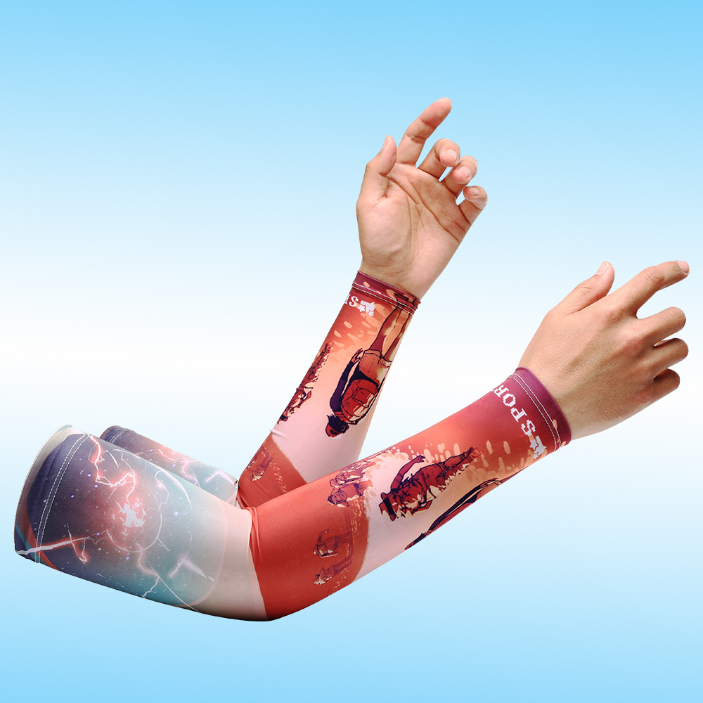 Protección solar manga de hielo para hombres y mujeres manga fresca verano multicolor conducción de seda de hielo manga de protección del brazo máscara de protección uv