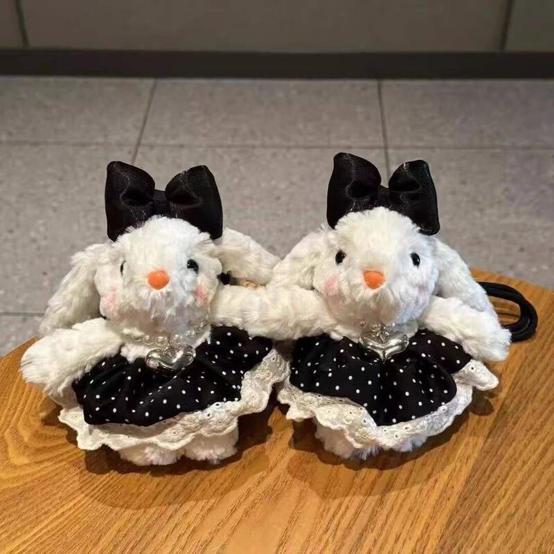 黒水玉スカート愛垂れ耳ウサギバッグペンダント漫画ぬいぐるみかわいい人形キーホルダーハイエンドペンダント|undefined