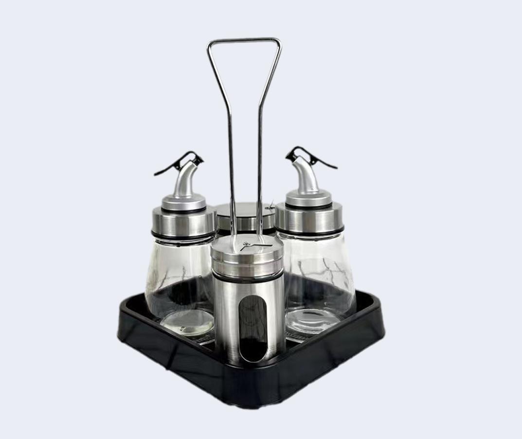 Condimento tarro combinación traje condimento botella aceite olla vidrio aceite botella comercial restaurante Hotel barbacoa cocina con estante